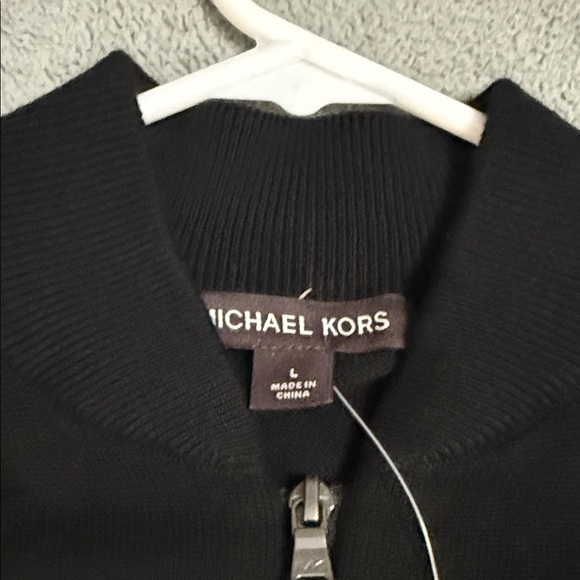 Michael Kors Men's Classic Black Zip-Up Sweater - Picture 2 of 5